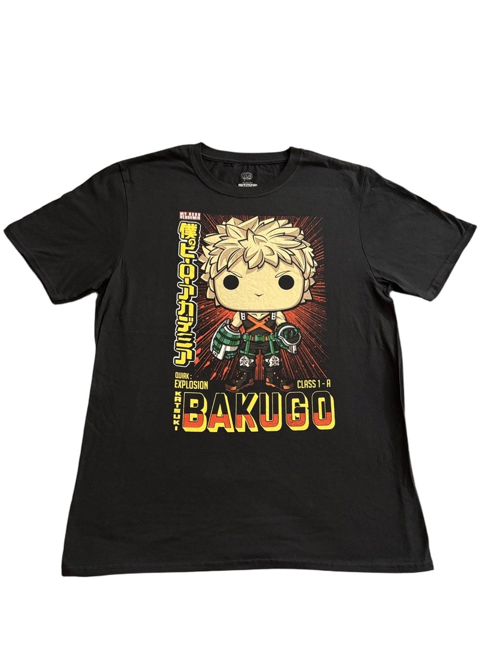 My Hero Academia Bakugo Funko Pop Graphic T Shirt Large Black Anime